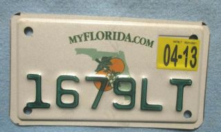 Florida Motorcycle License Plate 04 - 13 1679lt