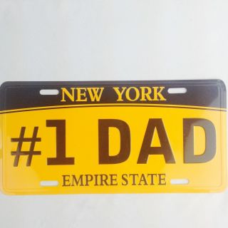 York License Plate 1 Dad Vanity Personalized Metal Empire State Graphic