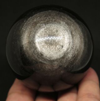 59mm 9oz Natural Silver Flash Obsidian Crystal Sphere Ball