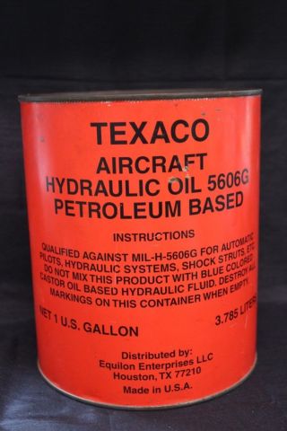 Rare Vintage Texaco Aircraft Hydraulic Oil 5606g Petroleum Based 1 Gallon Can