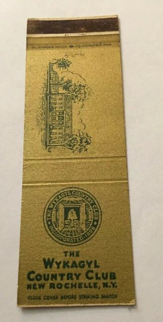 Vintage Matchbook Cover Matchcover Wykagyl Country Club Rochelle Ny