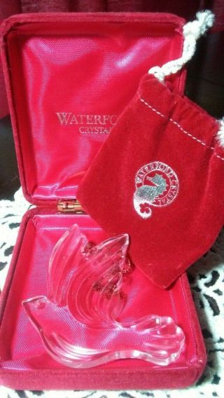 Waterford Crystal Dove Ornament (box And Velvet Bag)