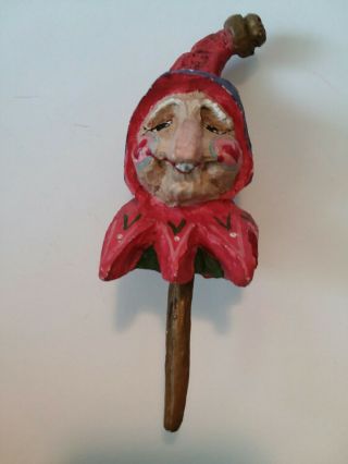 House Of Hatten D Calla Jester Puppet On A Stick Christmas Ornament 1992