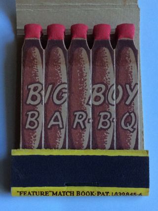 Vintage Feature Matchbook Big Boy Bar - B - Q,  Neuman’s,  Restaurant,  Caterers