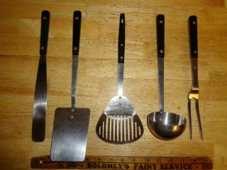 6 Vintage Kitchen Utensils Flint Arrowhead Stainless Steel - Usa
