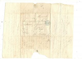 1831 Stampless Folded Letter,  Cds Mars,  France