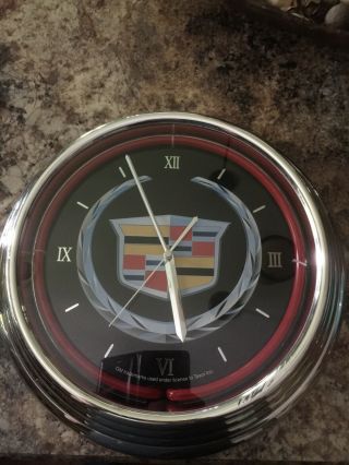 Cadillac Symbol Analog Red Neon Wall Clock - L 2