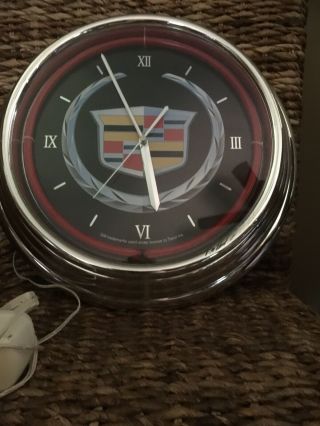 Cadillac Symbol Analog Red Neon Wall Clock - L 4