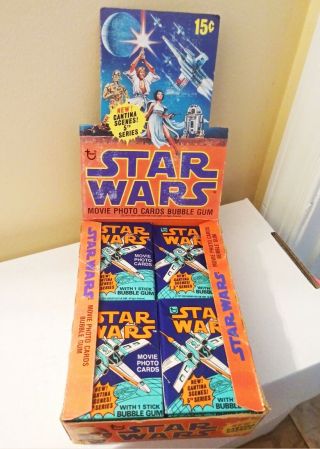 Star Wars Topps Orange Series Five Wax Pack Right Out Of Wax Box 1977