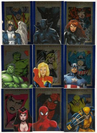 Marvel 75th.  Anniversary Sapphire Parallel Complete Set (90 Cards) 2014