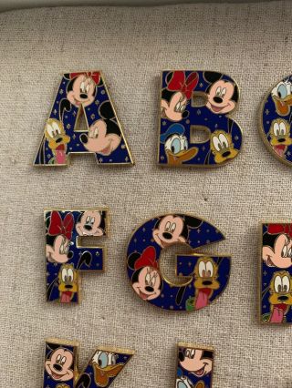 Disney Pins Alphabet Set Complete Mickey Minnie Donald Goofy 2