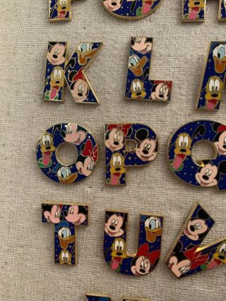 Disney Pins Alphabet Set Complete Mickey Minnie Donald Goofy 4