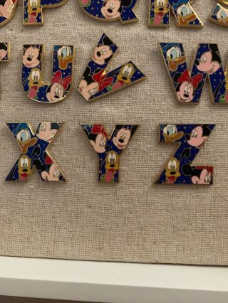 Disney Pins Alphabet Set Complete Mickey Minnie Donald Goofy 6