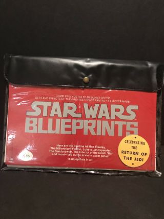 1977 Star Wars Blueprint Set 15 Sheets W Pouch Vtg R2d2 Death Star Mobq