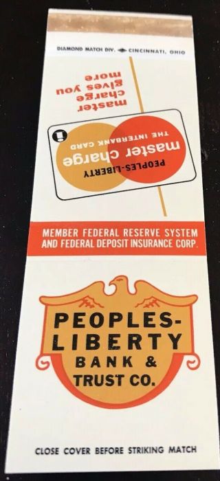 Matchbook Cover Peoples Liberty Bank & Trust Co.  Covington Ky