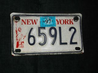 Antique York Motorcycle License Plate