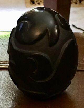 Victor/naomi Eckleberry - Santa Clara Pueblo - Black On Black Pottery Egg 10/00