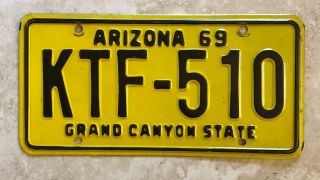 1969 Arizona License Plate Collector Vintage Antique