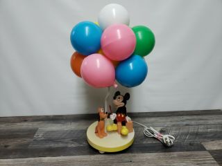 Vintage Dolly Inc Mickey Mouse Pluto Disney Balloon Lamp Children 