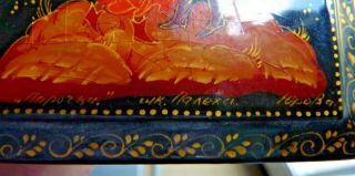 Vintage Estate Signed Hand Painted Russian Lacquer Box 4