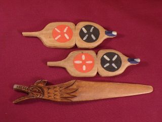 Vintage Totem Hand Carved Wood Northwest Coast Native G George Knife Letter Open