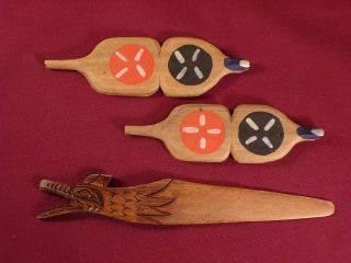 Vintage Totem Hand Carved Wood Northwest Coast Native G George Knife Letter Open 3