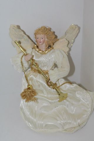 Christmas Angel Hanging 10 Inches Victorian Velvet And Satin