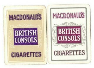 2 Wide Playing Swap Cards Tobacco Macdonald 