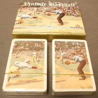 Rare " Vintage Baseball " 2 Decks Of Playing Cards By Piatnik,  Austria