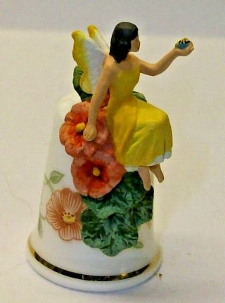 A Sterling Classic Flower Fairy Thimble With Pink Flowers