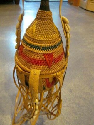 Old Antique Native American Bag Unique Herb Collecting Bag Woven Basket Bag