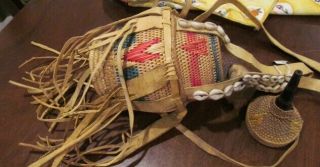 Old Antique Native American Bag unique Herb collecting Bag woven basket bag 5