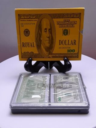 Royal 100 Dollar Bill Double Deck Plastic Playing Cards Factory Decks