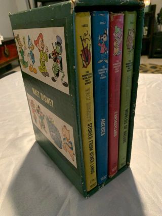 Vintage Golden Press The Wonderful Worlds Of Walt Disney 4 Book Box Set 1965