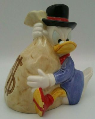 Walt Disney Uncle Scrooge W/ Dollar Sign Money Bag Bank Very Rare Vintage Mcduck