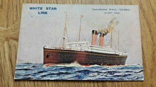 Postcard: Rms Cedric: White Star Line