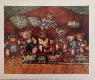 Lang Memories Of Home Note Cards Choo - Choo Bears Box Of 12 With Envelopes 1997