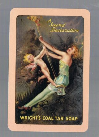 Playing Swap Cards 1 Vint Advert Coal Tar Soap Lady On Swing 239