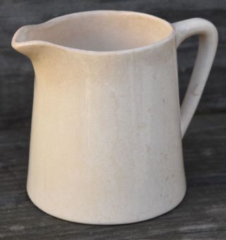 Vintage Antique Victorian Ceramic Pitcher Vase Cream Crackle Crazed Stained 5 " H