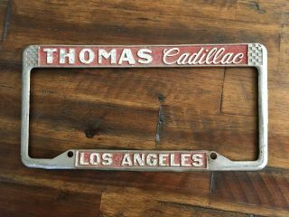 Rare Los Angeles California Thomas Cadillac Vintage Dealer License Plate Frame