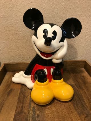 Treasure Craft Disney Mickey Mouse 12 " Collectable Ceramic Cookie Jar.  Decor