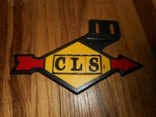 Vintage Sunoco Gas Station Oil Arrow Advertising License Plate Topper