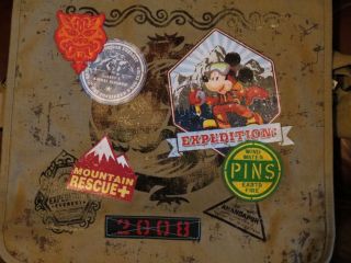 Disney Wdw Expedition Pins Trading Messenger Pin Bag Animal Kingdom Everest