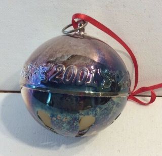 2001 Wallace Annual Silver Plate Bell Christmas Ornament