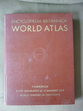 Encyclopedia Britannica World Atlas 1947 Hardcover - Great Color Maps