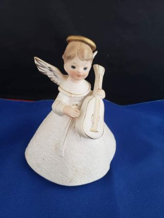 National Potteries Co.  Napco Angel Playing Concertina C - 5678 4.  5 " H