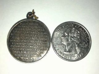 Vintage Sterling St.  Christopher & Lords Prayer Medal 6 Grams 2