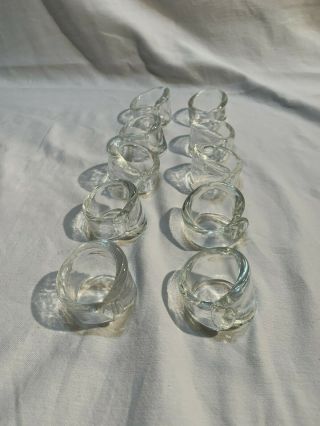 Simon Pierce Hand Crafted Glass Ascutney Napkin Rings Set Of 10