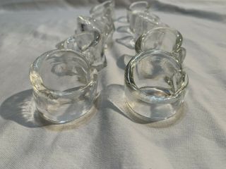 SIMON PIERCE Hand Crafted Glass ASCUTNEY Napkin Rings Set of 10 5