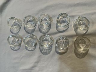 SIMON PIERCE Hand Crafted Glass ASCUTNEY Napkin Rings Set of 10 6